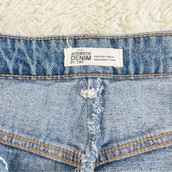 Zara Raw Hem Cut Off Denim Jean Skirt - Picture 3 of 6